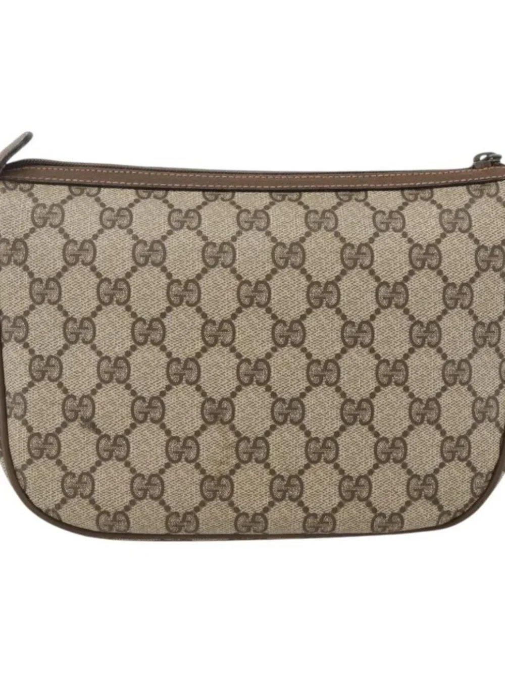GUCCI GG Supreme Web Sherry Line Bag PVC Beige Gold 89 02 032 Auth YKZ450
